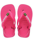 Havaianas Baby Brasil Logo Flip Flop Sandal, Pink, Size 8-9 Younger