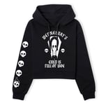 The Addams Family Wednesday's Child Is Full Of Woe Women's Cropped Hoodie - Black - XL - Black