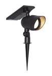 POWERSPOT Solcells-spotlight 18cm Svart Varmvit IP44