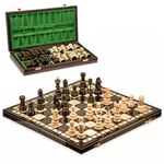 Shakkipeli shakkilauta puinen korkealaatuinen - shakkilautasetti taitettava shakkinappuloilla isot lapsille ja aikuisille 42X42 cm