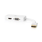 Nedis Mini Displayport till DVI-D 24+1 Pin / HDMI honadapter, 4k@60Hz - Vit