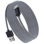 Purtech 10 Ft Apple-Certified Braided  Lightning Cable - Black and White