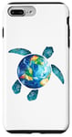 Coque pour iPhone 7 Plus/8 Plus Save The Planet Turtle Recycle Ocean Environment Earth Day