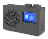 Smith-Style Play DAB+ FM DAB Digital Portable Radio with AUX Input, Alarm Clock, Sleep Timer, 2.4" Colour Screen Display - DAB Radio/FM Radio/Battery & Mains Powered with 80 Presets - Metallic Grey