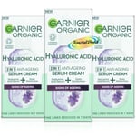 3x Garnier Organic Hyaluronic Acid 2 in 1 Anti Ageing Serum Cream 50ml
