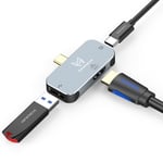 C à USB HDMI PD - Hub Usb C vers HDMI 4K 60HZ, Station d'accueil à 3 ports, accessoires PC avec alimentation 100W PD, séparateur USB 2.0 pour MacBook Pro/Air