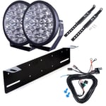 Extraljus Strands YUKON 2.0 Bred - Rund / 23 cm / 86 W , 2 st - Komplett paket