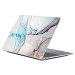 MacBook Pro 13 (Touch Bar / Uden Touch Bar) ENKAY Hard Plast Case - Marmor - Blå / Hvit