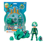 Giochi Preziosi Petronix Defender - Tim e Shell - E, Mission avec Moto et Sac à Dos Amovible, Jouet, Personnage Action Figure 7 cm, Super-héros Transformable pour Enfants à partir de 3 Ans