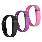 kwmobile TPU Watch Strap Compatible with Fitbit Flex - Set of 3 Fitness Tracker Replacement Bands