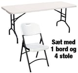 Park sæt til 4 pers. , 1 klapbord + 4 klapstole