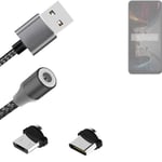 Data charging cable for Xiaomi POCO X5 5G with USB type C and Micro-USB adapter