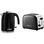 Russell Hobbs 20413 Classic Kettle & 26550 2 Slice Toaster, Black