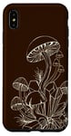 Coque pour iPhone XS Max Champignon magique esthétique minimaliste de couleur marron