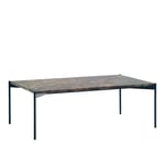 Adea - Plateau Table 100x60, Emperador Dark Marble Top Black Standard Legs - Brun - Brun - Soffbord - Metall/Sten