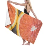 Orange Slice Citrus Cut Large Beach Towel, Suitable for Hotel, Swimming Pool, Gym, Beach, Natural, Soft, Quick Drying L130cm x W80cm/51"Lx31" W