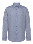 Michael Kors Linen Print Slim Shirt Blå
