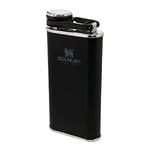 Stanley Classic Wide Mouth Flask 0.23L - Avec Bouchon Anti-Perte - Flasque en Acier Inoxydable à Large Ouverture - Etanche - Sans BPA - Matte Black
