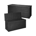 Outdoor Black 300L Garden Patio Cushion Furniture Toy Storage Holder Box Chest Plastic Container Lid Tools Toys Durable Strong Practical Heavy Duty
