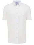 Fynch Hatton Linneskjorta kort ärm white - XL