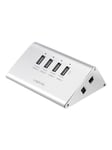 USB 2.0 High Speed hub 4-port + 1x Fast Charging port USB hub - 4 ports - Sølv