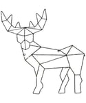 Cupid reinsdyr, veggmontering, for batteri, med timer, høyde 49 cm, Sort, Varmhvitt lys