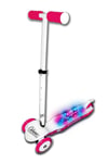 Kids Girls 3 Wheel Tri LED Light Burst Handle Adjustable Pink Scooter