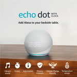 "5th Generation 2022 Echo Dot with Clock - Various Colours Available"