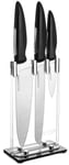 Judge Sabatier IP64 Kitchen Knife Set, Clear Knife Block with Knives - 3 Piece Stainless Steel, Razor Sharp Blades - 25 Year Guarantee