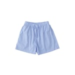 Tekla - Poplin Pyjamas Shorts - Blue Pin Stripes - XS