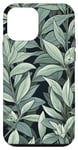 iPhone 12 mini Leaves Botanical Plant Line Art Sage Green Wildflower Floral Case