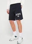 Lacoste Badge Logo Shorts - Navy, Navy, Size M, Men