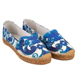 DOLCE & GABBANA Majolica Loafer Espadrilles Shoes Blue White 36 US 6 UK 3 12531