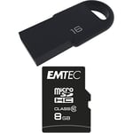 Pack Support de Stockage Rapide et Performant : Mini Clé USB - 2.0 - Séries Runners - 16 Go + Carte MicroSD - Gamme Classic - Classe 10-8 GB