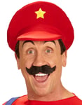 Rød Mario Inspirert Hatt med Stjerne