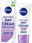 NIVEA Sensitive Day Cream (50 Ml), Face Cream and Moisturiser with SPF 15 for Se
