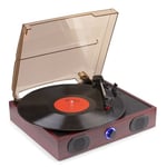Fenton RP105 retro skivspelare med inbyggda högtalare och dammskydd - trä, Prisvärd enkel skivspelare
