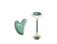 Gua Sha set - Grön aventurin Jade roller och Gua Sha sten