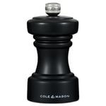 Cole & Mason H233061 Hoxton Black Wood Pepper Mill, Precision+ Carbon Mechanism, Compact Pepper Grinder with Adjustable Grind, Beech Wood, 104mm, Seasoning Mill, Lifetime Mechanism Guarantee