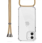 Trop Saint® Coque avec Cordon pour iPhone 11 en Silicone Transparente étui Collier Bandoulière - Beige