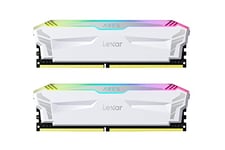 Lexar ARES RGB DDR4 RAM 16GB Kit (8GB x 2) 4000 MHz, DRAM 288-Pin U-DIMM Desktop Memory, XMP 2.0 High Performance Computer Memory, CL18-22-22-42, PC4-32000, White (LD4EU008G-R4000GDWA)