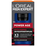 L'Oréal Men Expert Soin du visage anti-rides pour homme, crème hydratante anti-âge pour peaux fatiguées et mates, crème pour le visage pour homme à l'acide hyaluronique, Power Age, 1 x 50 ml