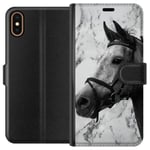 Apple iPhone X Sort Lommebokdeksel Marmor med häst