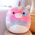 Mub- Squishmallow-serien Enhörning lila katt bländande grisdocka Liten flygande drakdocka G Tie-dye unicorn 35cm 380g