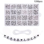 1200 vita bokstavspärlor 7 mm akryl alfabetpärlor A-z pärlor för gör-det-själv smyckestillverkning halsband armband handgjord present