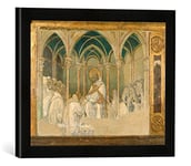 'Image encadrée de Giovanni Di Paolo "Le Saint Bernard de Clairvaux comme des deux ordre, fondateur Impression d'art dans le cadre de haute qualité Photos fait main, 40 x 30 cm, noir mat