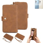 Wallet + Protective case for Huawei P60 cover brown