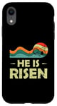 Coque pour iPhone XR T-shirt chrétien « He Is Risen Sun Resurrection Easter »
