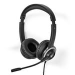 Nedis PC-headset | On-Ear-Kuulokkeet | Stereo | USB Type-A / USB Type-C™ | Kokoontaitettava Mikrofoni | Musta