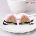 1pc Hair Clips Cat Ears Hairpins Barrettes Pink&gold